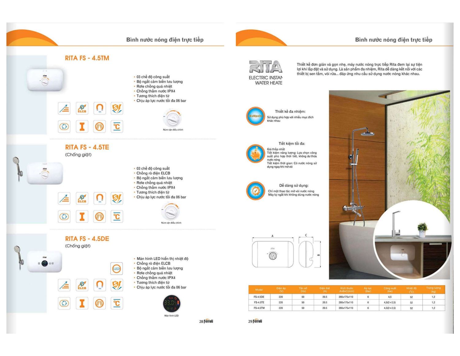 Máy nóng lạnh FERROLI Catalogue và Bảng giá mới nhất /Page 15